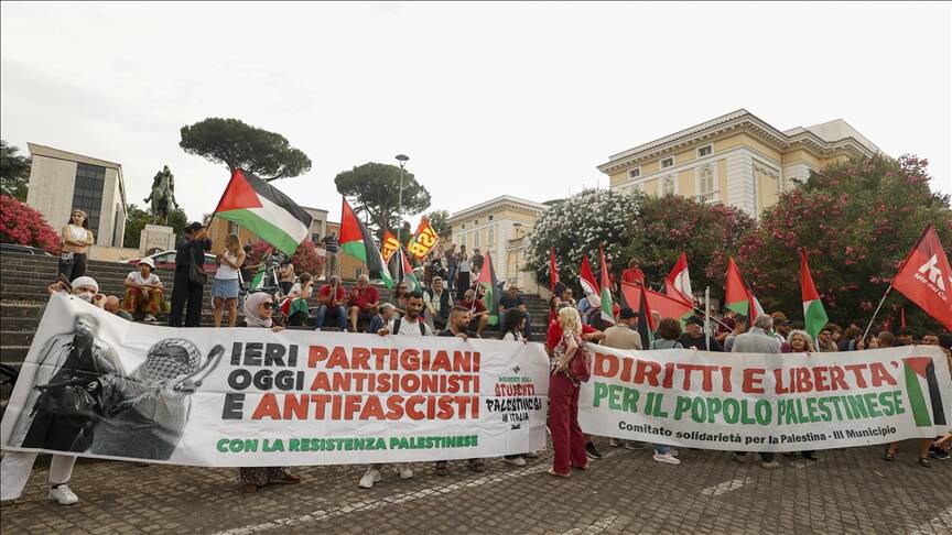 Penunjuk Perasaan Berhimpun di Rom, Milan Bantah Pembunuhan Beramai-ramai di Gaza