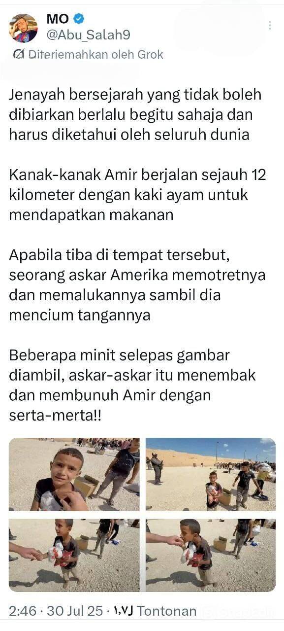 Pengakuan Bekas Askar AS Mengenai Pembunuhan Kanak-Kanak Palestin Cetus Kemarahan Dunia