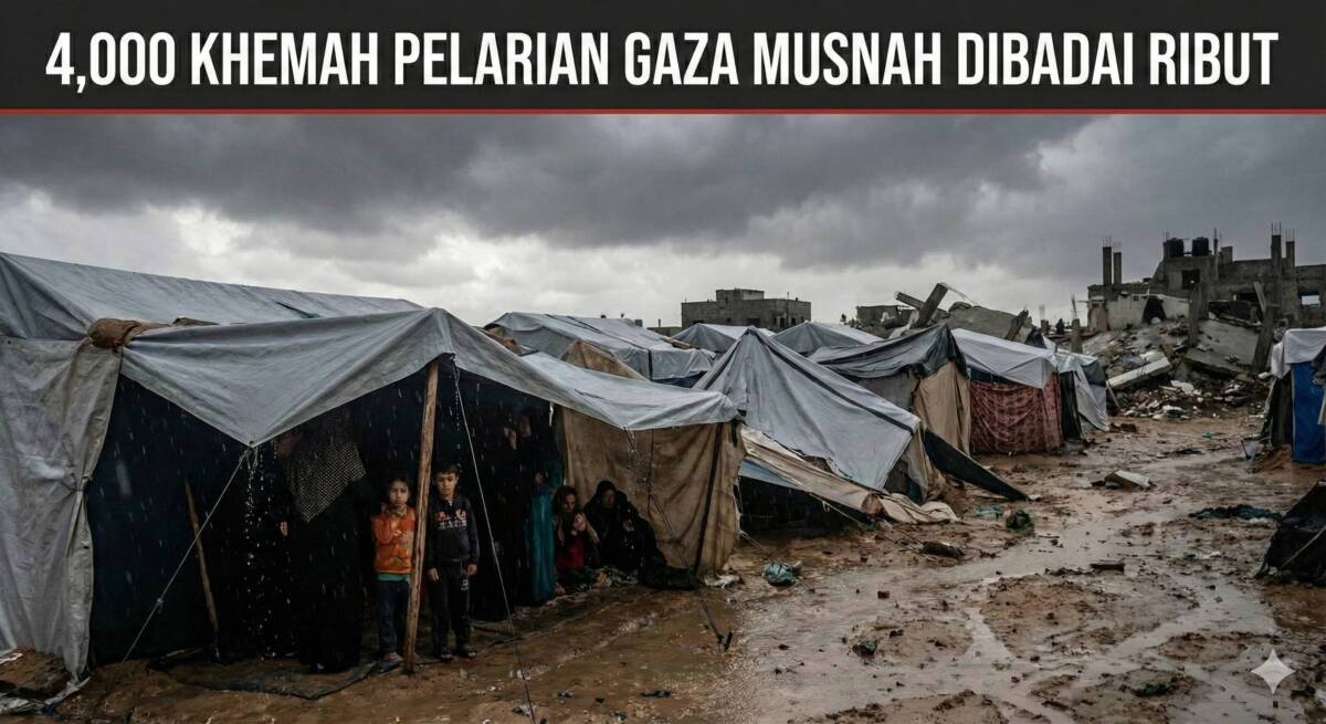 Gaza Dilanda Ribut: 4,000 Khemah Musnah, PBB Desak Penyelesaian Tempat Perlindungan Lestari