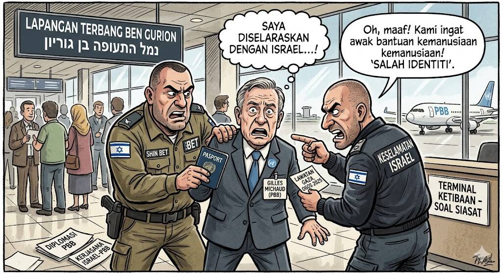 Israel Tahan, Soal Siasat Pegawai Kanan PBB di Lapangan Terbang Ben Gurion Berhubung Lawatan ke Gaza