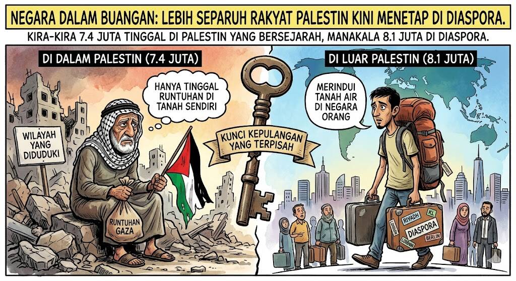 Negara dalam Buangan: Lebih Separuh Rakyat Palestin Kini Menetap di Diaspora