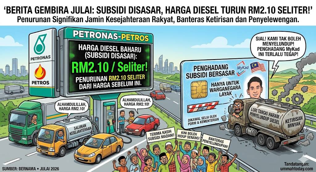 Harga Diesel Bersubsidi RM2.10 Seliter Mulai Julai - PM Anwar