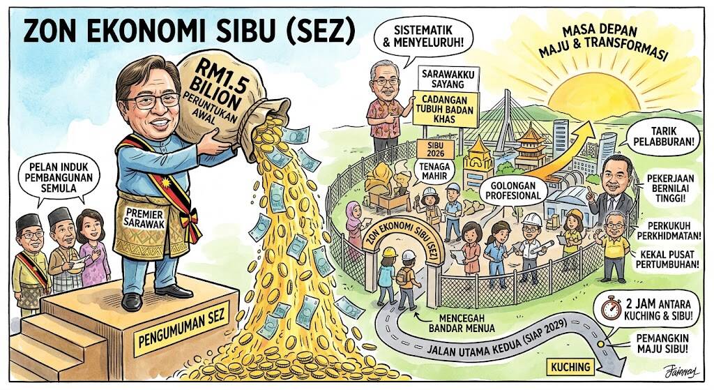 Sarawak Tubuh Zon Ekonomi Sibu, Peruntuk RM1.5 Bilion Bagi Pacu Transformasi